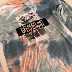 VISSLA boys medium Tie-Dye Palm Graphic Tee
